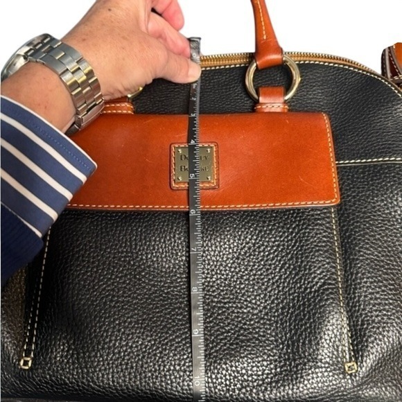 Dooney & Bourke Black and Brown Leather Satchel - Picture 10 of 13